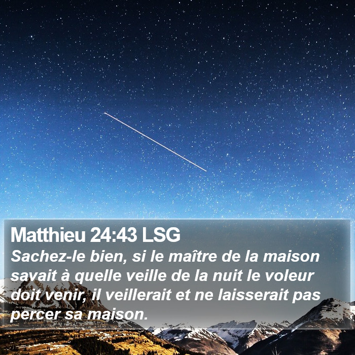 Matthieu 24:43 LSG Bible Study