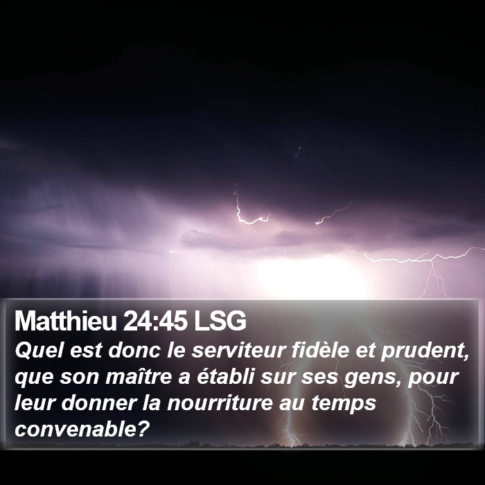 Matthieu 24:45 LSG Bible Study