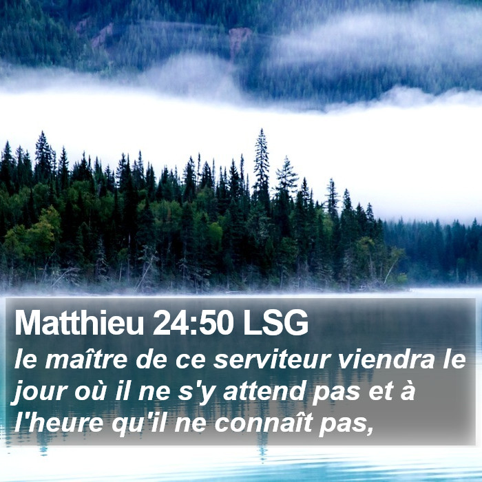 Matthieu 24:50 LSG Bible Study