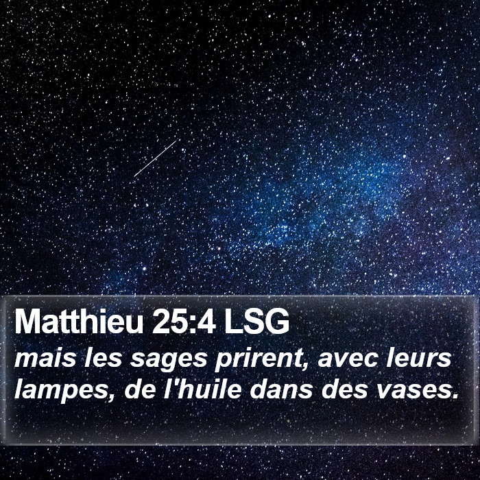 Matthieu 25:4 LSG Bible Study