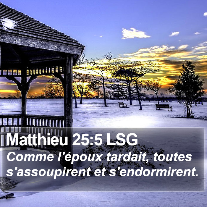 Matthieu 25:5 LSG Bible Study