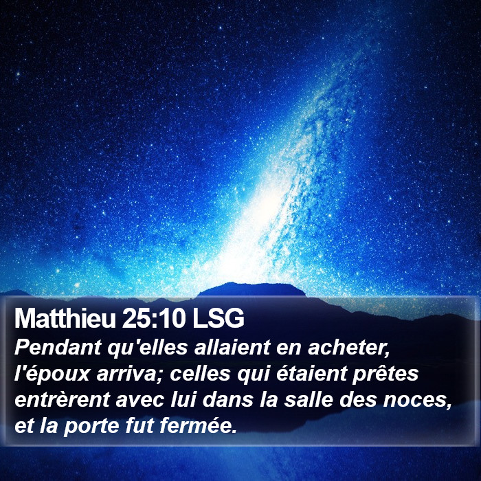 Matthieu 25:10 LSG Bible Study