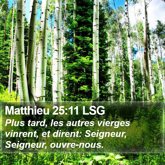 Matthieu 25:11 LSG Bible Study