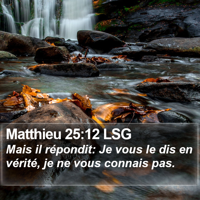 Matthieu 25:12 LSG Bible Study