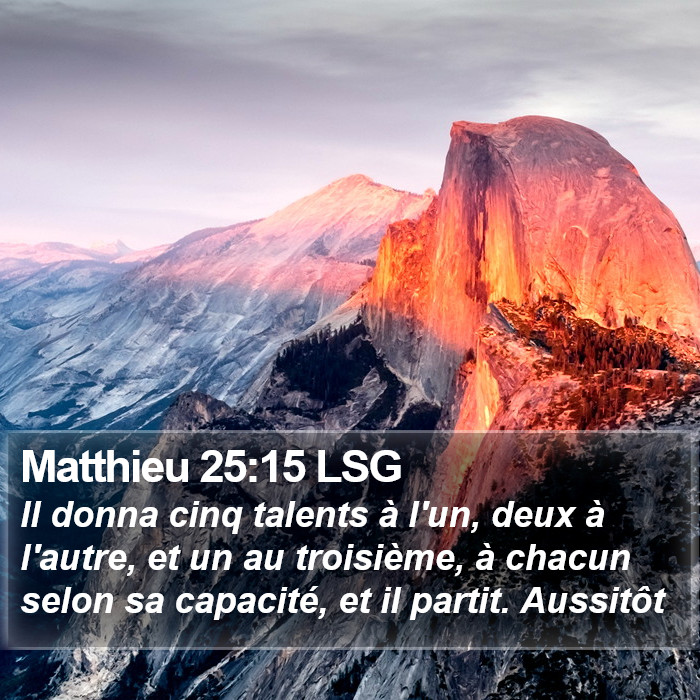 Matthieu 25:15 LSG Bible Study