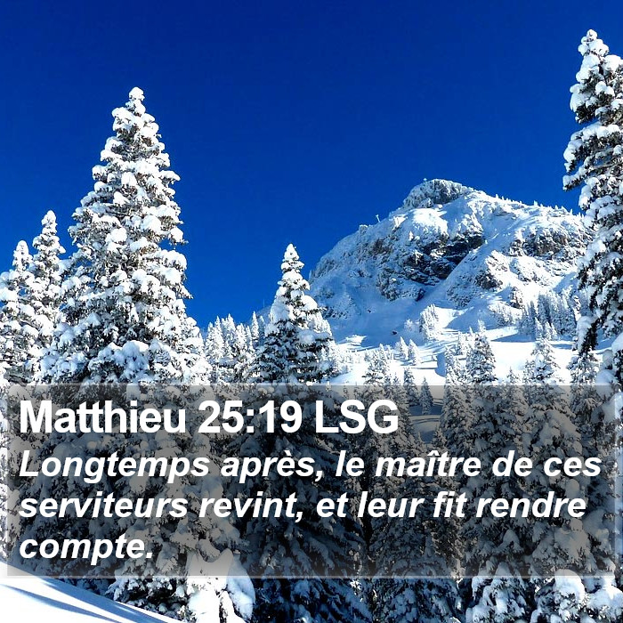 Matthieu 25:19 LSG Bible Study