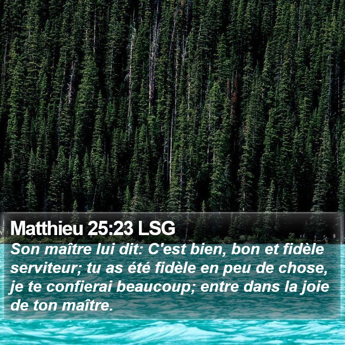 Matthieu 25:23 LSG Bible Study