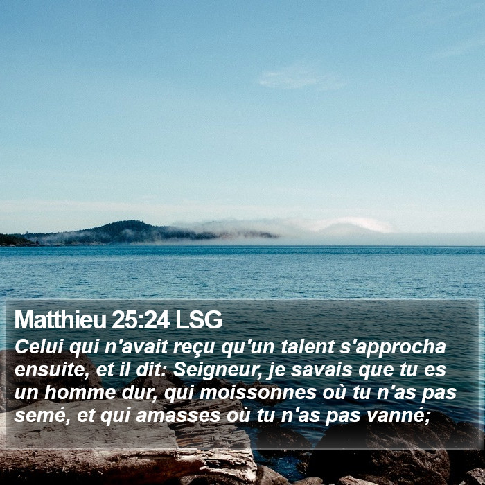 Matthieu 25:24 LSG Bible Study