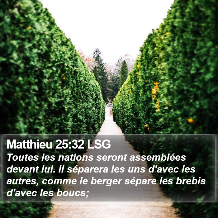 Matthieu 25:32 LSG Bible Study