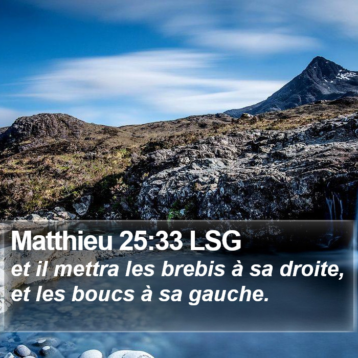 Matthieu 25:33 LSG Bible Study