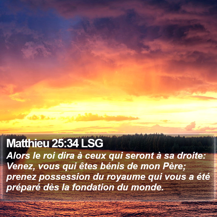 Matthieu 25:34 LSG Bible Study