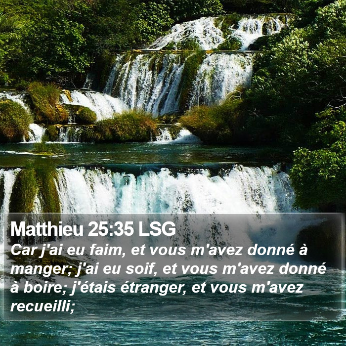 Matthieu 25:35 LSG Bible Study