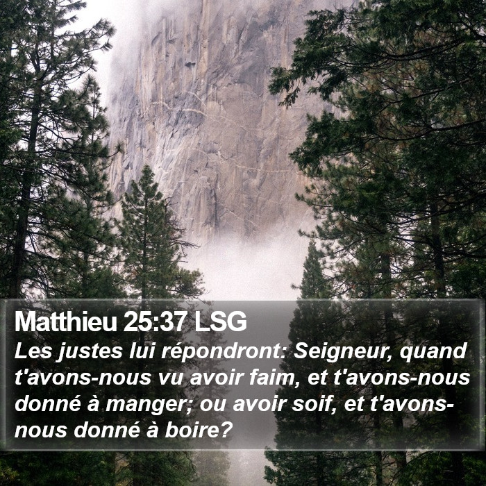 Matthieu 25:37 LSG Bible Study