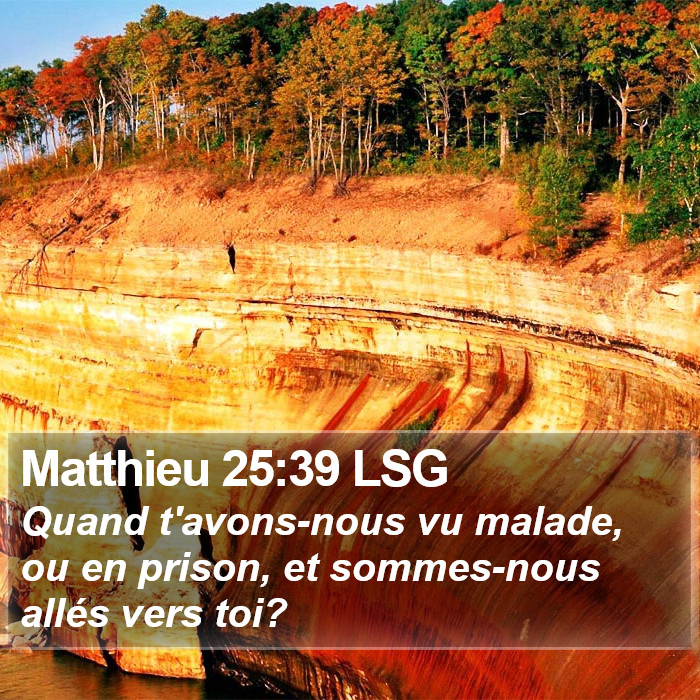 Matthieu 25:39 LSG Bible Study