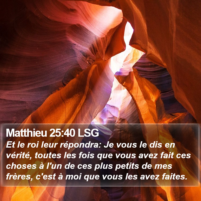 Matthieu 25:40 LSG Bible Study