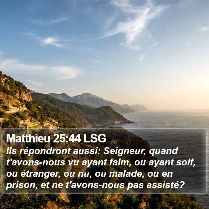 Matthieu 25:44 LSG Bible Study