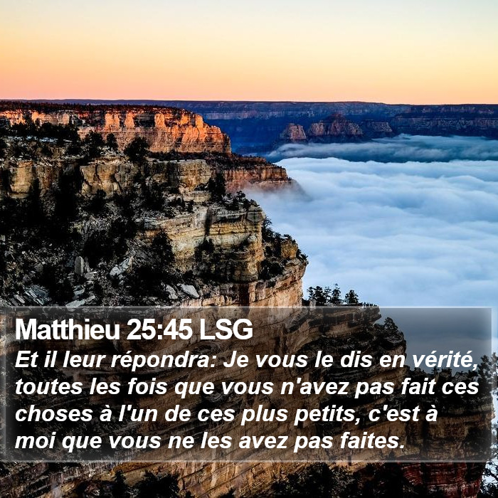 Matthieu 25:45 LSG Bible Study