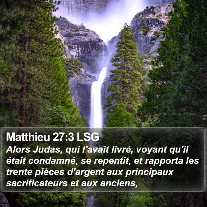 Matthieu 27:3 LSG Bible Study