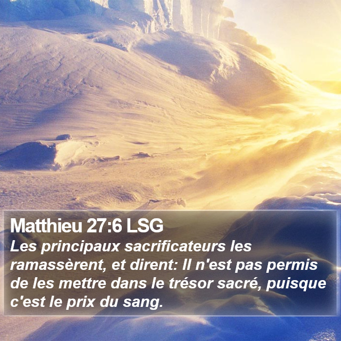 Matthieu 27:6 LSG Bible Study