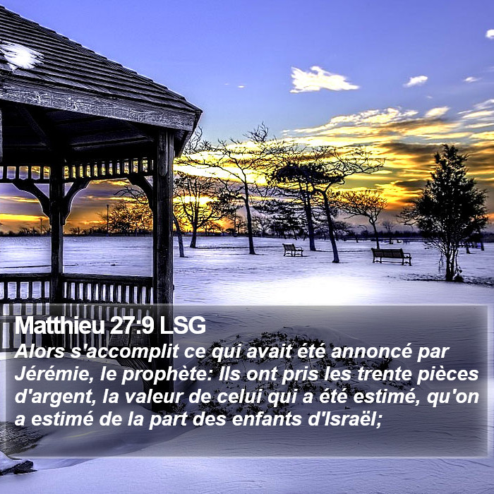 Matthieu 27:9 LSG Bible Study