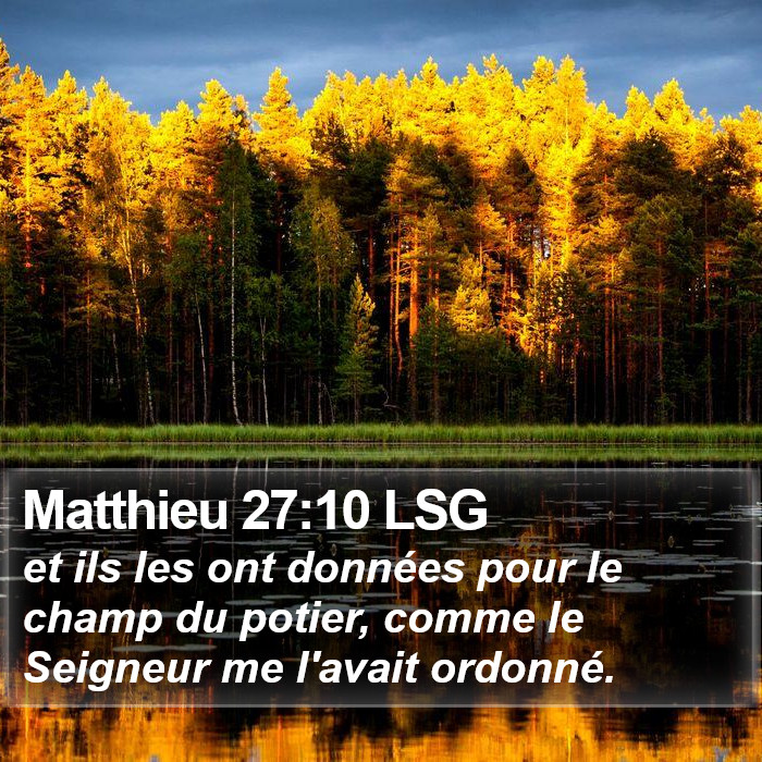 Matthieu 27:10 LSG Bible Study