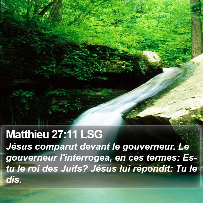 Matthieu 27:11 LSG Bible Study