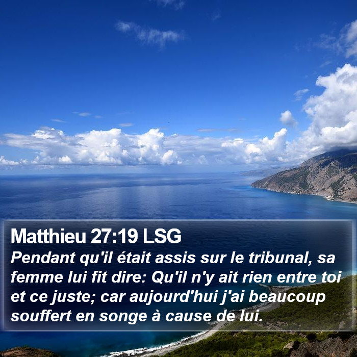 Matthieu 27:19 LSG Bible Study