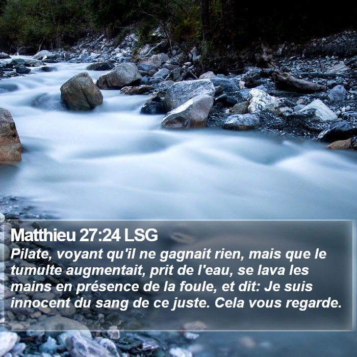 Matthieu 27:24 LSG Bible Study