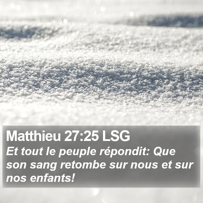 Matthieu 27:25 LSG Bible Study