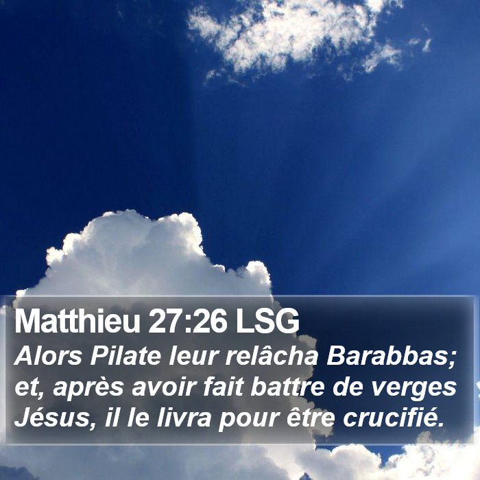 Matthieu 27:26 LSG Bible Study