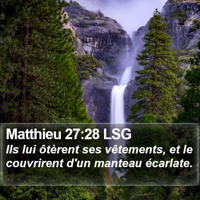 Matthieu 27:28 LSG Bible Study