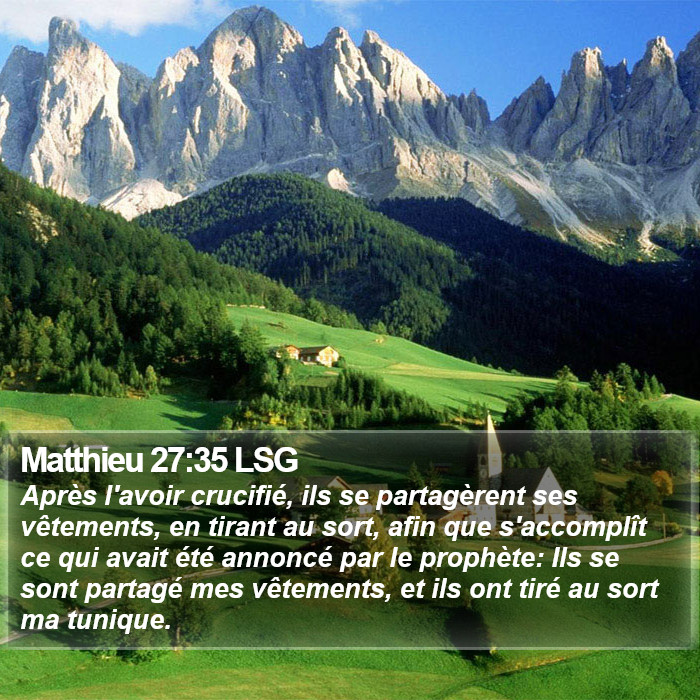 Matthieu 27:35 LSG Bible Study