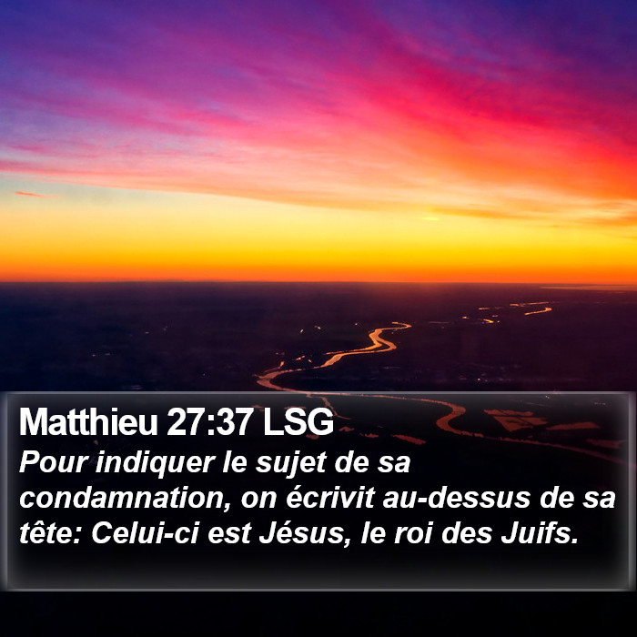 Matthieu 27:37 LSG Bible Study