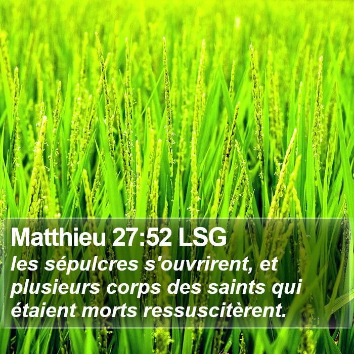 Matthieu 27:52 LSG Bible Study