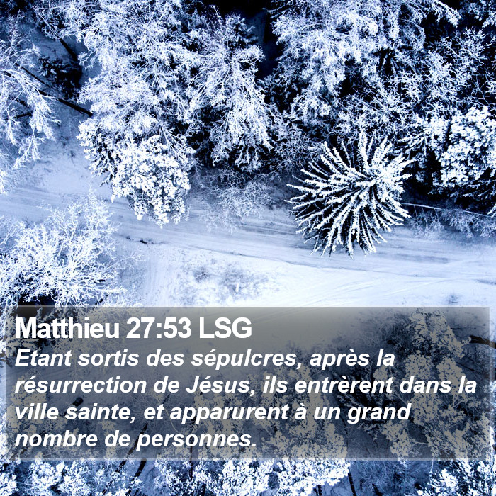 Matthieu 27:53 LSG Bible Study