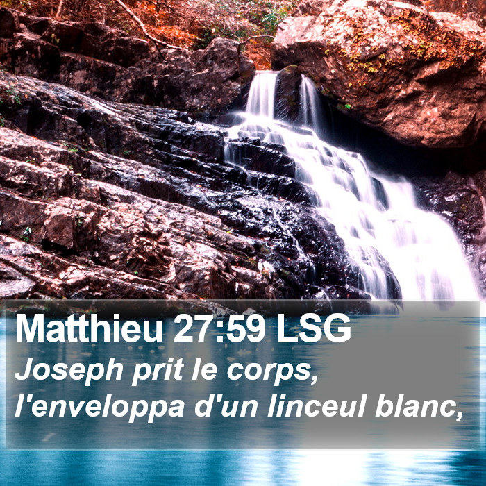 Matthieu 27:59 LSG Bible Study