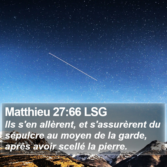 Matthieu 27:66 LSG Bible Study