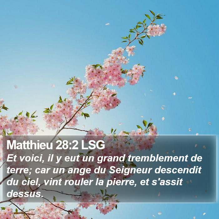 Matthieu 28:2 LSG Bible Study