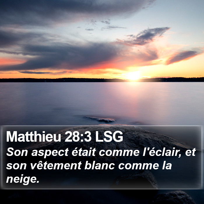 Matthieu 28:3 LSG Bible Study