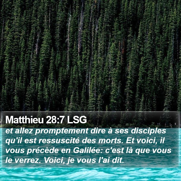 Matthieu 28:7 LSG Bible Study