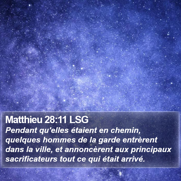 Matthieu 28:11 LSG Bible Study