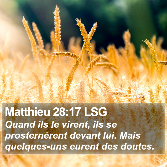 Matthieu 28:17 LSG Bible Study