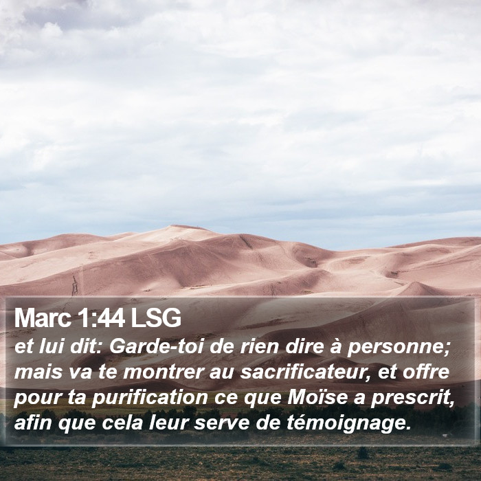 Marc 1:44 LSG Bible Study