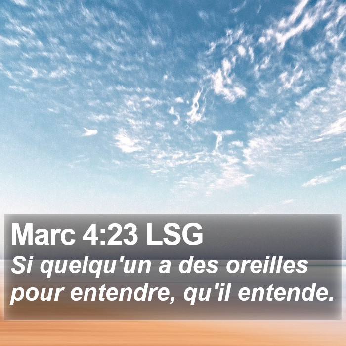 Marc 4:23 LSG Bible Study