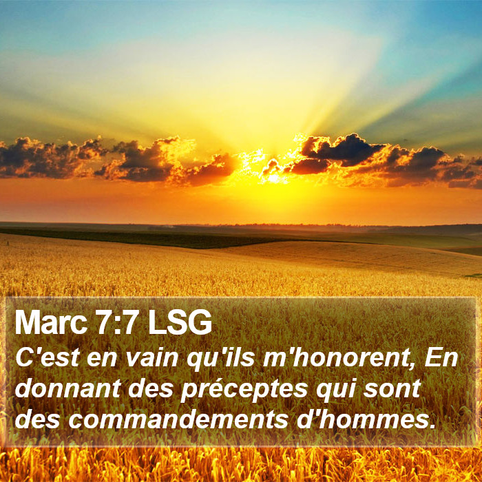 Marc 7:7 LSG Bible Study