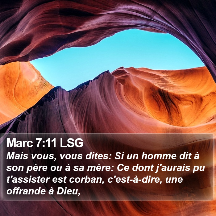 Marc 7:11 LSG Bible Study