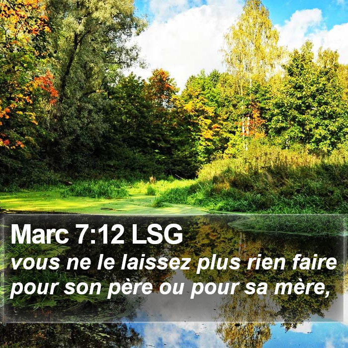 Marc 7:12 LSG Bible Study