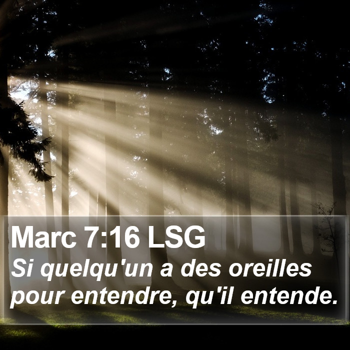 Marc 7:16 LSG Bible Study