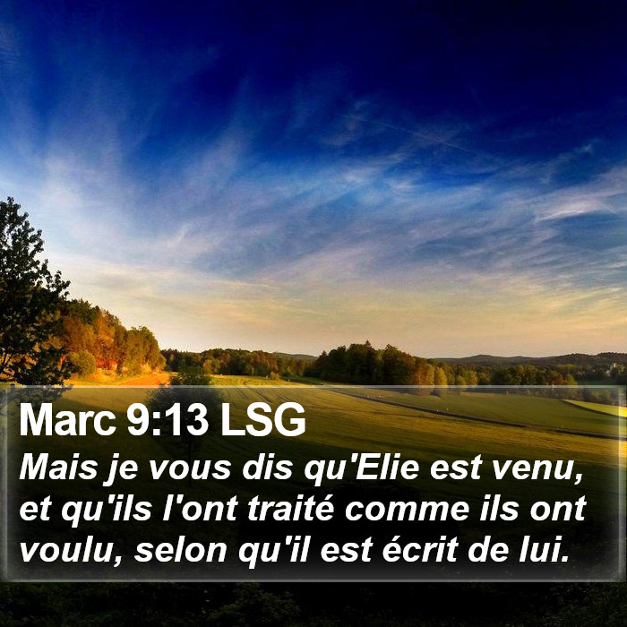 Marc 9:13 LSG Bible Study