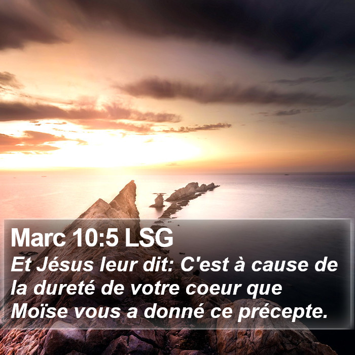 Marc 10:5 LSG Bible Study